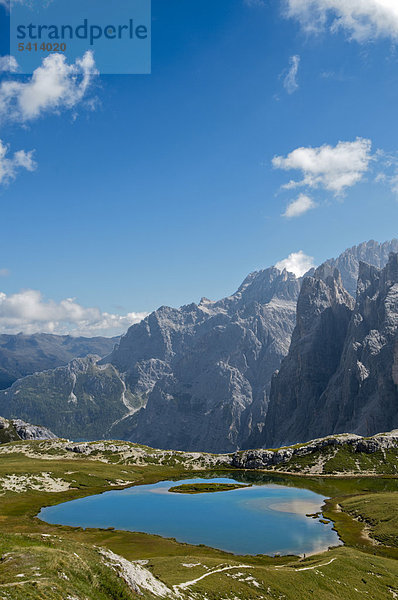 Blick auf die Berge in der Nähe der Dreizinnenhütte  Rifugio Locatelli  Sepp Innerkofler  Hochpustertal  Dolomiten  Südtirol  Italien  Europa
