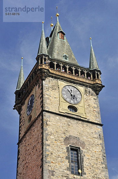 Rathausturm  Altstädter Rathaus  Altstadt  Prag  Böhmen  Tschechien  Europa  ÖffentlicherGrund