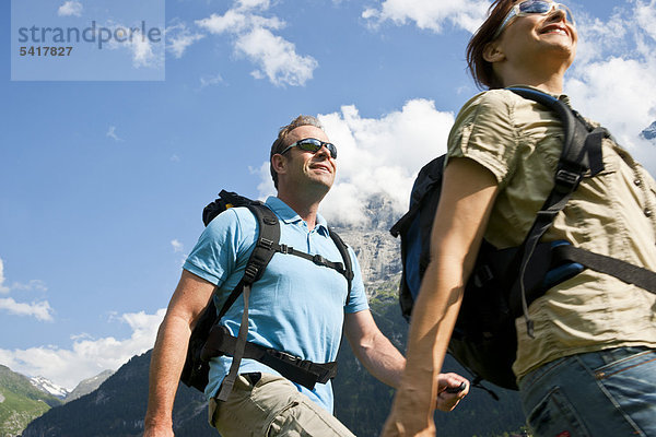 Wandern in den Schweizer Bergen  Berner Oberland  Grindelwald  Schweiz  Europa