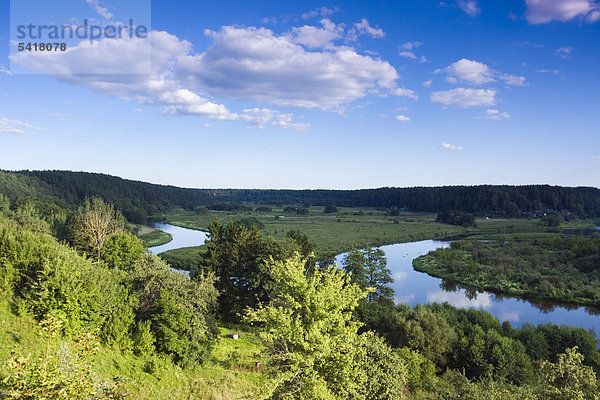 Zusammenfluss der Flüsse Nemunas und Merkis  in der Nähe von Merkine  Dzukijos Nationalpark  Litauen  Europa