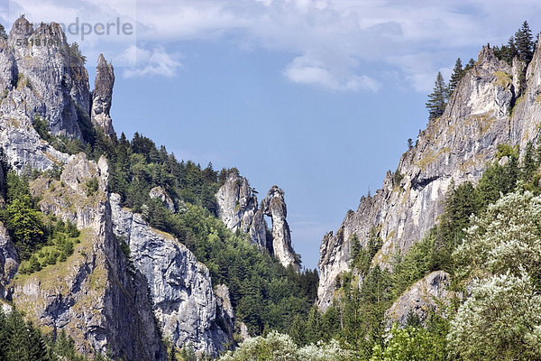 Felsformation Betender Mönch bei Tiesnavy  Naturschutzgebiet  Nationalpark Kleine Fatra  Slowakei  Europa