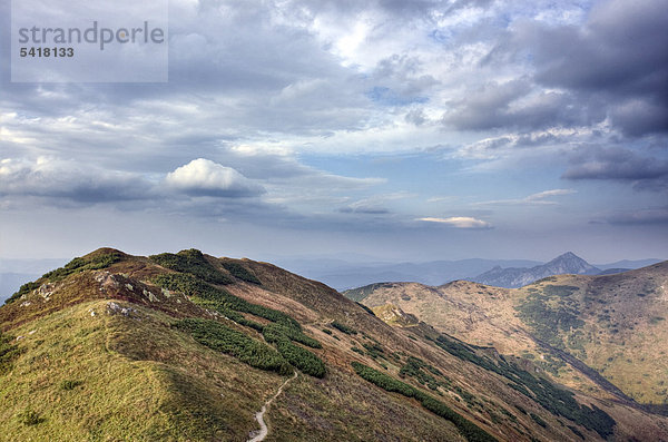 Das Gebirge Kleine Fatra  Blick in der Nähe des Bergs Maly Krivan  Nationalpark Kleine Fatra  Slowakei  Europa