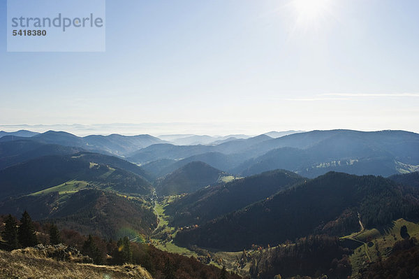 Aussicht vom Belchen nach Süden  Südschwarzwald  Schwarzwald  Baden-Württemberg  Deutschland  Europa