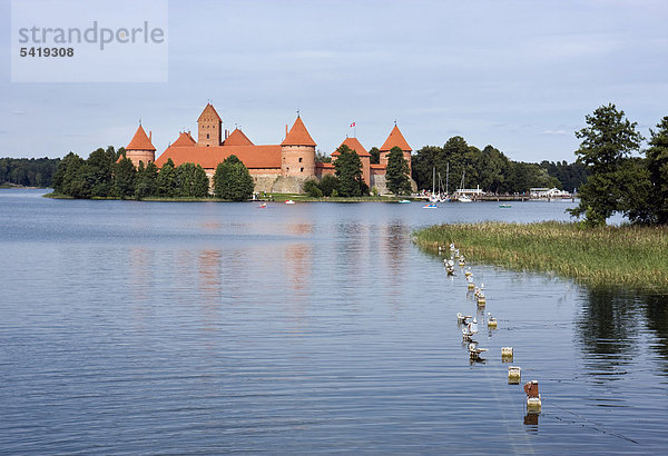 Inselburg in Trakai  Historischer Nationalpark von Trakai  Trakai  Litauen  Europa