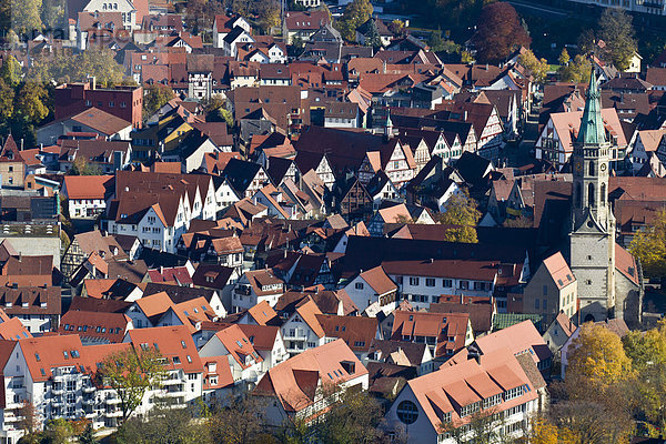 Stadtkern von Bad Urach  Schwäbische Alb  Landkreis Reutlingen  Baden-Württemberg  Deutschland  Europa