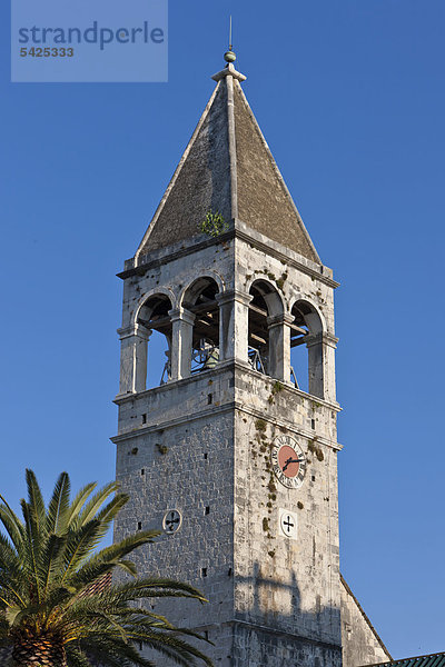 Kathedrale Sveti Lovro oder St.-Laurentius-Kathedrale  Altstadt Trogir  UNESCO Weltkulturerbe  Region Split  Mitteldalmatien  Dalmatien  Adriaküste  Kroatien  Europa  ÖffentlicherGrund