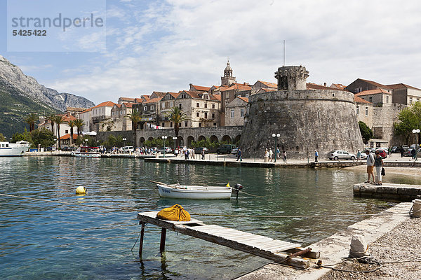 Hafen Stadtmauer Europa Palast Schloß Schlösser Kroatien Dalmatien Korcula