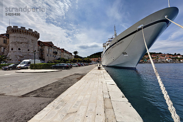 Hafen Europa Kreuzfahrtschiff Kroatien Dalmatien Korcula Odyssey
