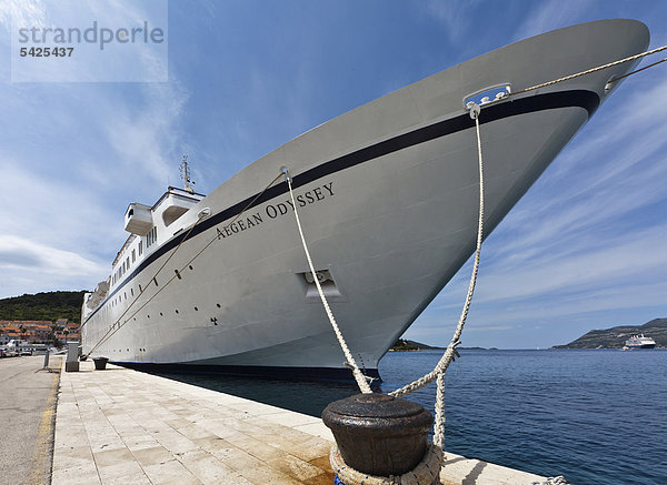 Hafen Europa Kreuzfahrtschiff Kroatien Dalmatien Korcula Odyssey