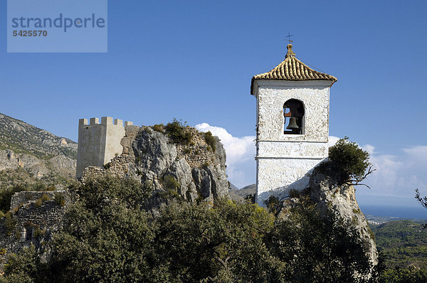 Glockenturm  Guadalest  Costa Blanca  Spanien  Europa