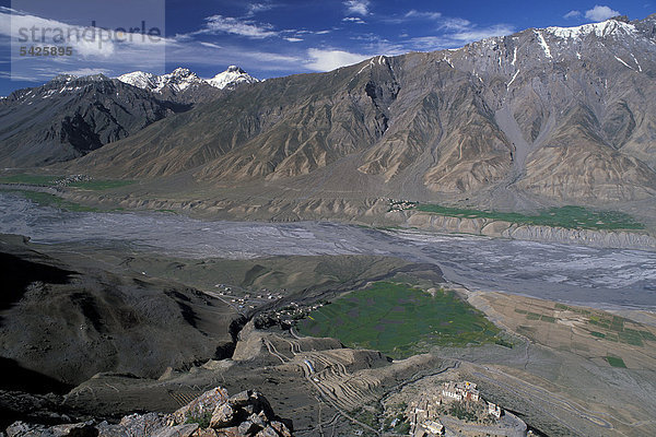 Spiti-Tal bei Ki  Lahoul und Spiti  indischer Himalaya  Himachal Pradesh  Nordindien  Indien  Asien
