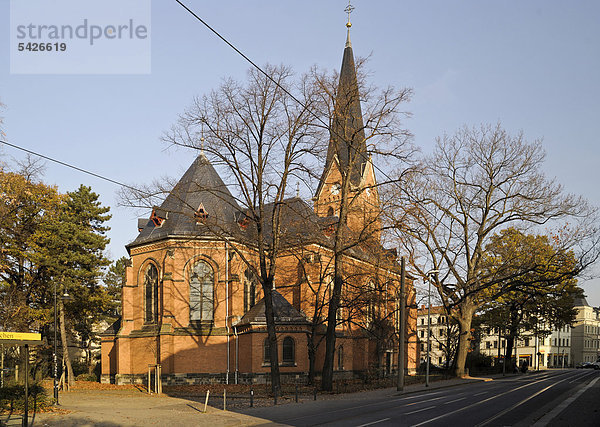 Evangelische Markuskirche in Pieschen  Dresden  Sachsen  Deutschland  Europa  ÖffentlicherGrund