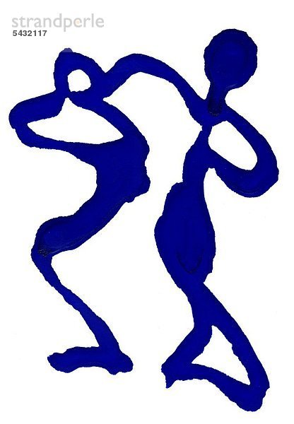 Moderne Kunst - Illustration von zwei tanzenden Figuren - Symbolfoto für Rhythmus