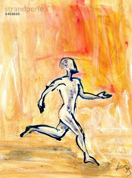 Illustration eines nackten Läufers