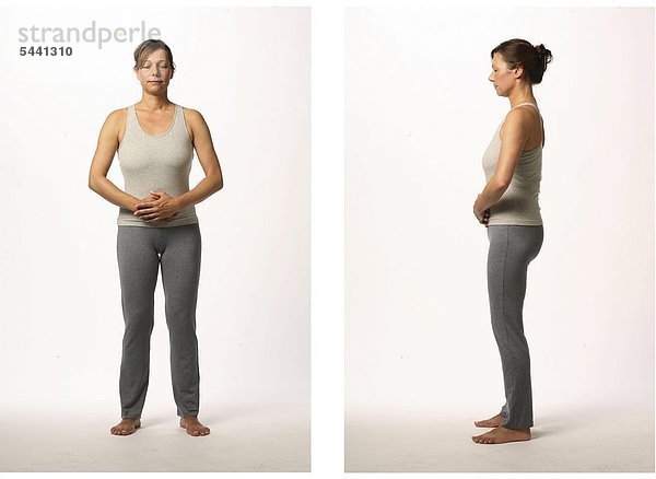 Chan Mi Qi Gong - innere Harmonie durch einen gestärkten Rücken - richtiges Stehen gegen Verspannung - Bildserie der Basisübung