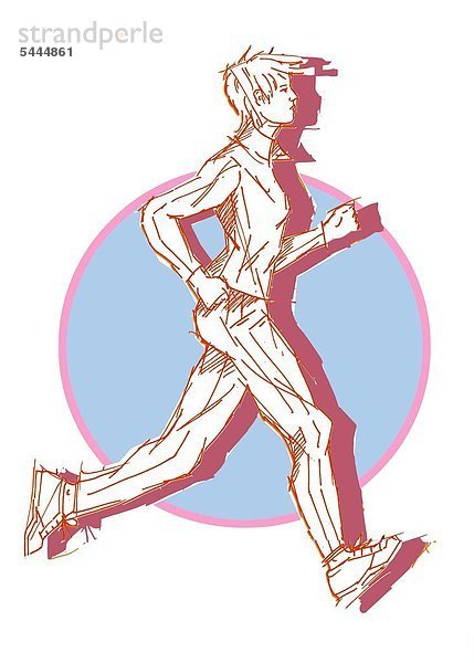 1 Frau beim Joggen Illustration Joggen ist gut für das Herz-Kreislauf-Systhem