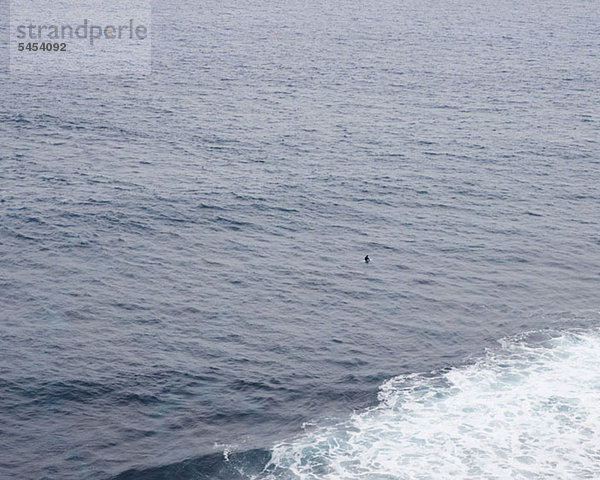 Alleinstehende Surfer im weiten Wasser