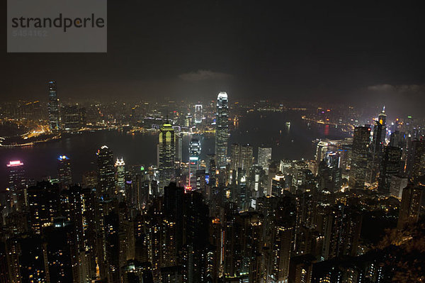 Hong Kong - China  Hong Kong Island Stadtbild bei Nacht