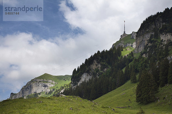 Der Hohe Kasten  1795m  von der Alp Soll aus gesehen  Brülisau  Appenzell Ausserrhoden  Schweiz  Europa  ÖffentlicherGrund