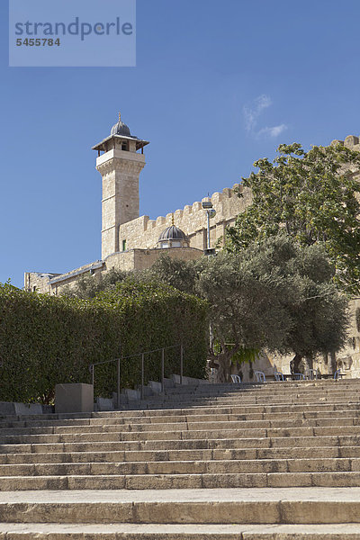 Abraham-Moschee  Höhle Machpela  die auch als Höhle der Patriarchen oder Grab der Patriarchen bekannt ist  Hebron  Westjordanland  Palästina  Naher Osten