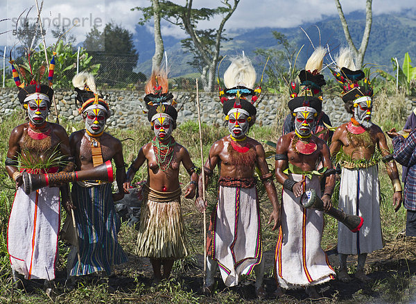 Bewohner des Westlichen Hochlands beim Hagen Festival  Westliches Hochland  Papua-Neuguinea  Ozeanien