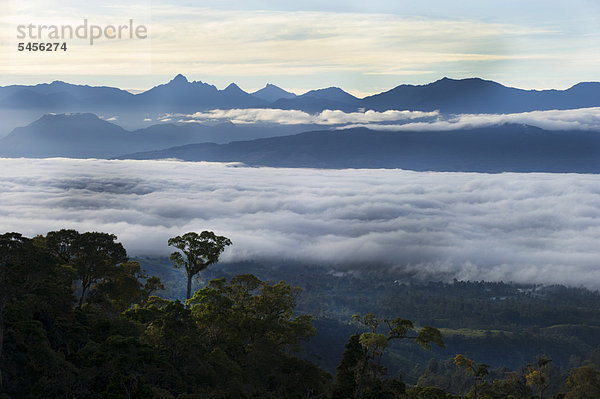 Berg  bedecken  Wolke  Tal  Lodge  Landhaus  Magie  Ansicht  Hagen  Ozeanien  Papua-Neuguinea