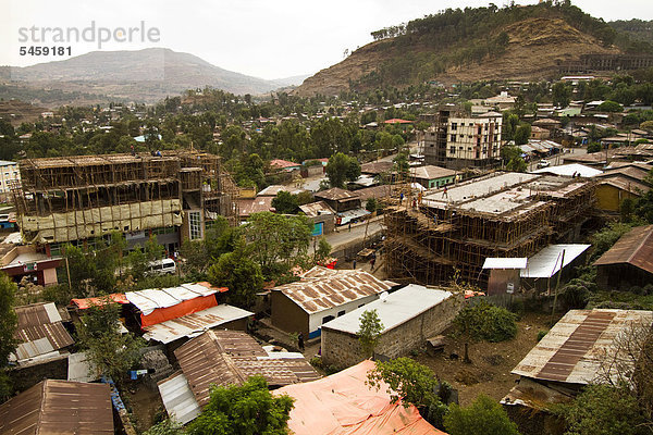 Blick über die Dächer von Gonder  Äthiopien  Afrika