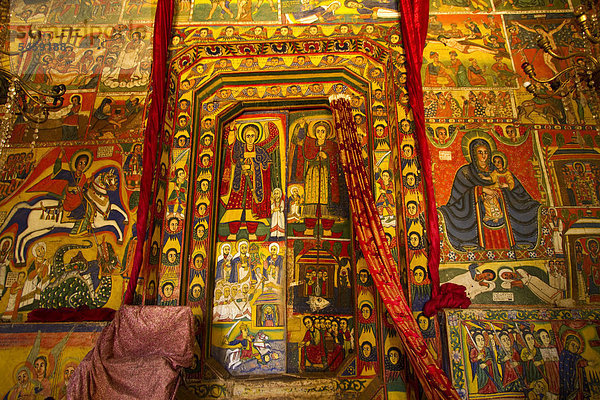 Bunte Szenen aus der Bibel  Bet Maryam Kloster  Bahir Dar  Äthiopien  Afrika