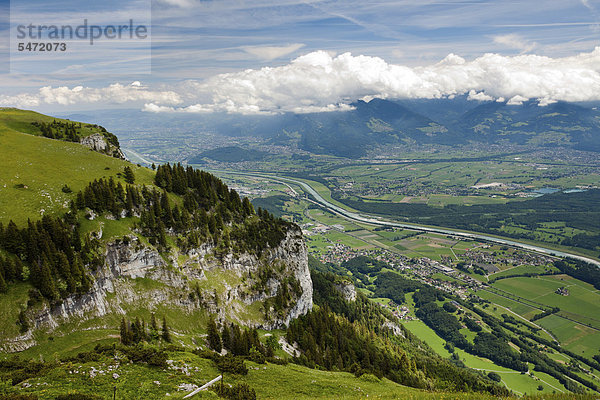 Europa Tal Alpen Ansicht Österreich Schweiz Vorarlberg