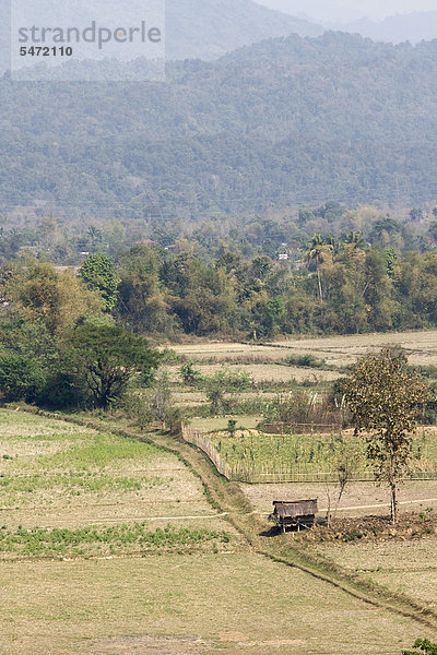 Landschaft im ländlichen Raum bei Vang Vieng  Laos  Südostasien