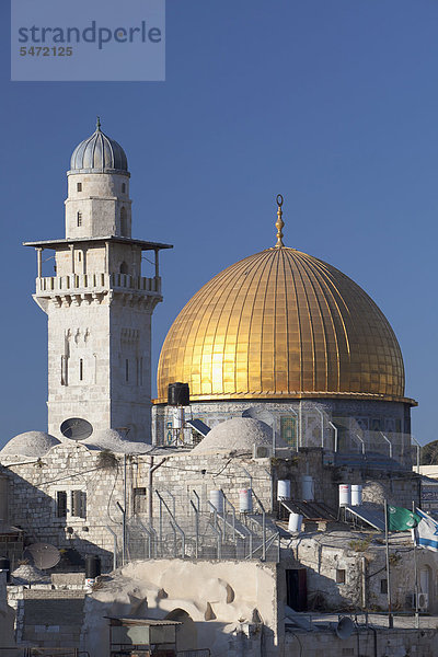 Haram esch-Scharif  Felsendom  Minarett der Moschee für Frauen  Jerusalem  Israel  Naher Osten