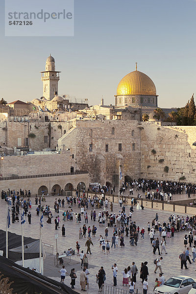Klagemauer  Felsendom  Omar-Moschee  Altstadt  Jerusalem  Israel  Naher Osten