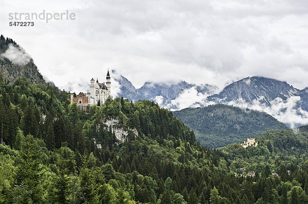 Schloss Neuschwanstein bei Füssen  Allgäu  Bayern  Deutschland  Europa