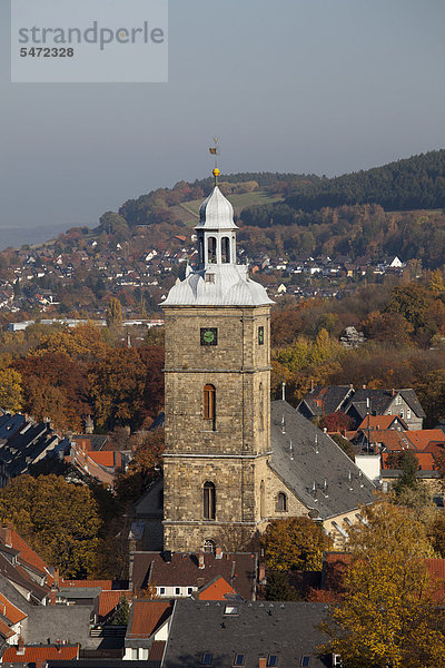 Stephanikirche  Ausblick vom Turm der Marktkirche  Goslar  UNESCO-Weltkulturerbestätte  Harz  Niedersachsen  Deutschland  Europa