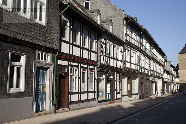 Europa Gebäude Straße UNESCO-Welterbe Deutschland Goslar Hälfte Niedersachsen