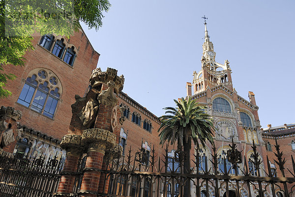Eingangsbereich  Hospital de la Santa Creu i de Sant Pau  Eixample  Barcelona  Katalonien  Spanien  Europa
