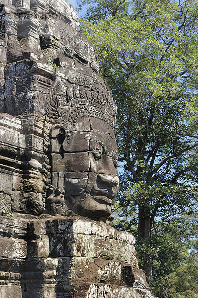 Avalokiteshvara Statue  Bayon Tempel innerhalb der Angkor Tempelanlage in der Provinz Siem Reap  Kambodscha  Südostasien  Asien