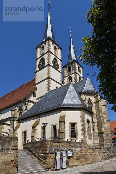 Stiftskirche St. Peter  Altstadt Bad Wimpfen  Neckartal  Baden-Württemberg  Deutschland  Europa  ÖffentlicherGrund