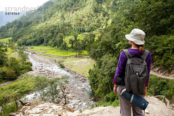 Touristischer Blick über das Tal  Nepal