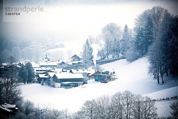 Berchtesgaden und Berchtesgadener Land im Winter  Alpen  Bayern  Deutschland  Europa