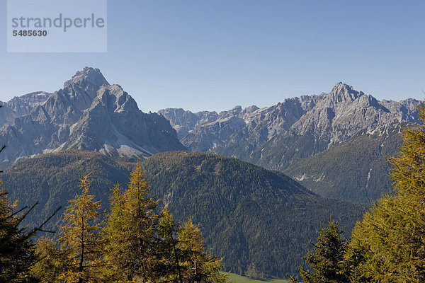 Sextener oder Sextner Dolomiten im Herbst  Gsellknoten  Monte Casella  2865 m  Birkenkofel  Croda dei Baranci  2943 m  Italien  Europa