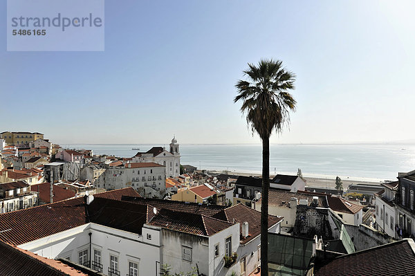 Lissabon Hauptstadt Europa Aussichtspunkt Ansicht Alfama Portugal