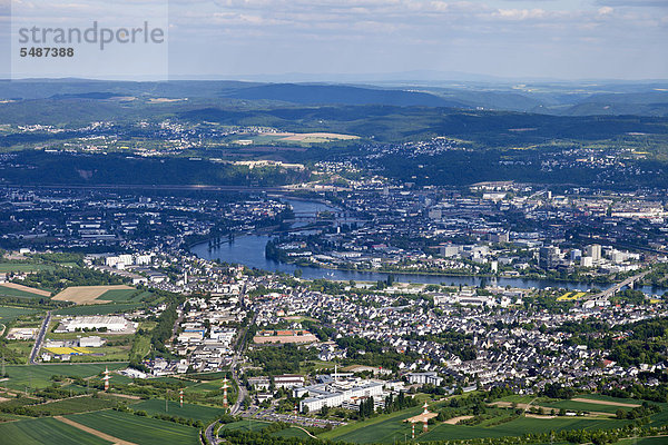 Luftbild  Koblenz-Metternich im Vordergrund  Koblenz Mitte  Mosel  Rheinland-Pfalz  Deutschland  Europa