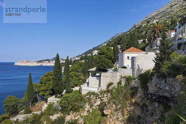 Europa Küste Villa Adriatisches Meer Adria Kroatien Dalmatien Dubrovnik