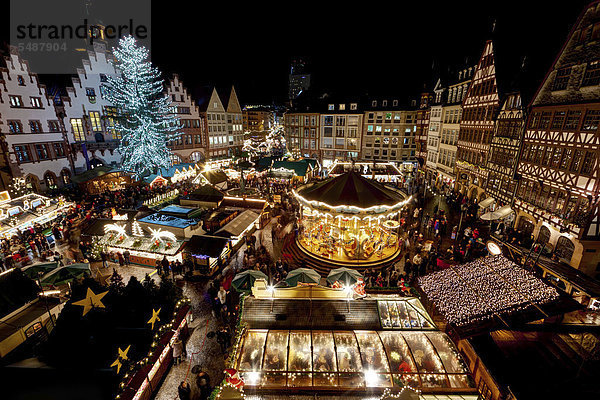 Weihnachtsmarkt auf dem Frankfurter Römer  Frankfurt am Main  Hessen  Deutschland  Europa