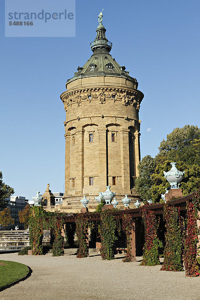 Mannheimer Wasserturm  Mannheim  Baden-Württemberg  Deutschland  Europa