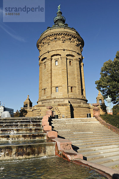 Mannheimer Wasserturm  Mannheim  Baden-Württemberg  Deutschland  Europa