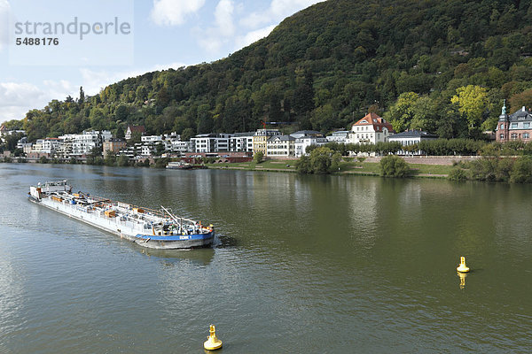 Europa Boot Fluss Benzin Baden-Württemberg Deutschland Heidelberg