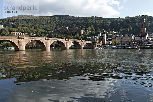 Karl-Theodor-Brücke über den Neckar  Heidelberg  Baden-Württemberg  Deutschland  Europa