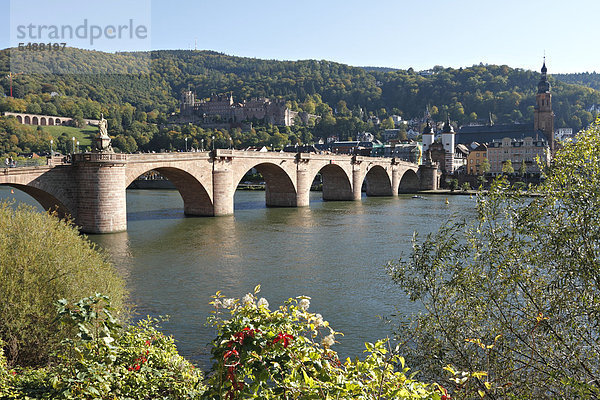Karl-Theodor-Brücke über den Neckar  Heidelberg  Baden-Württemberg  Deutschland  Europa